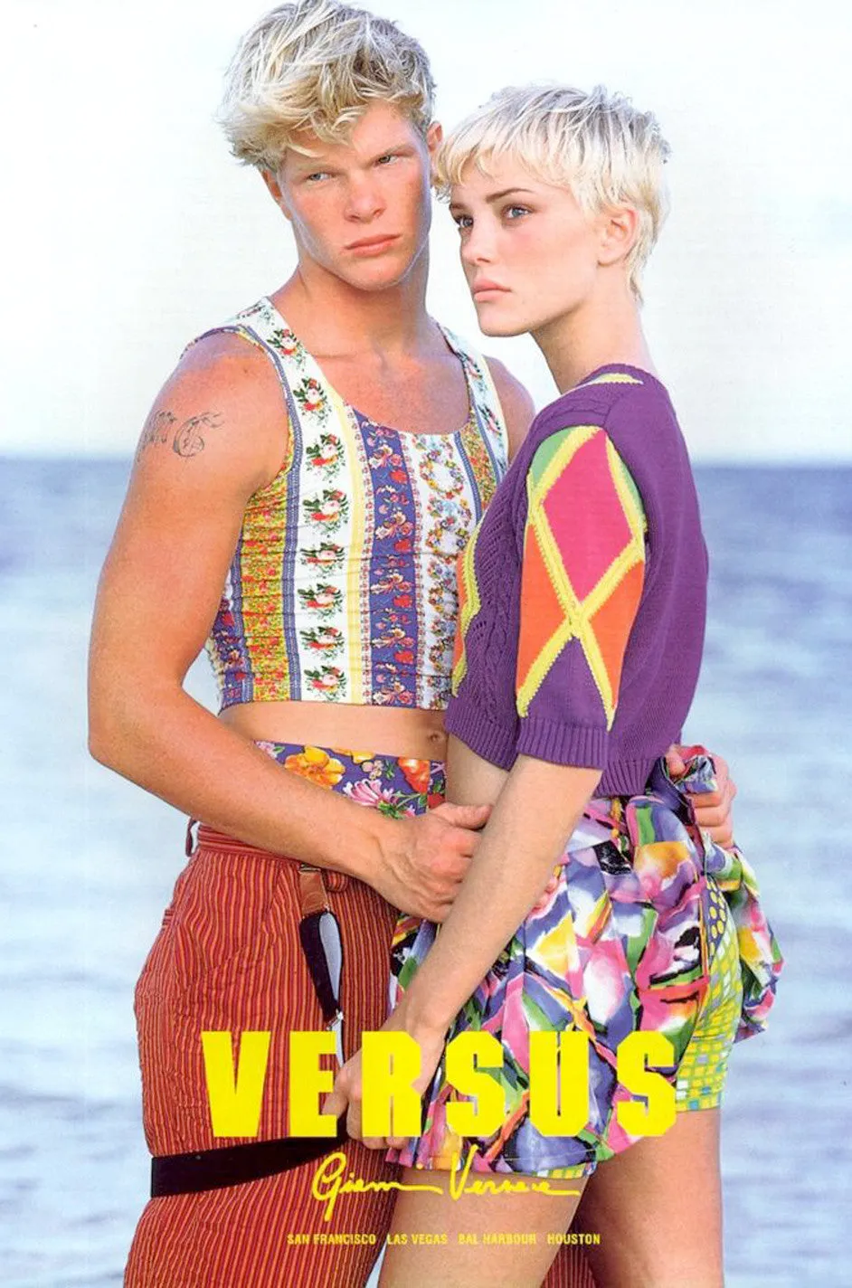 1990s Versace Versus Body Suit & Mini Skirt