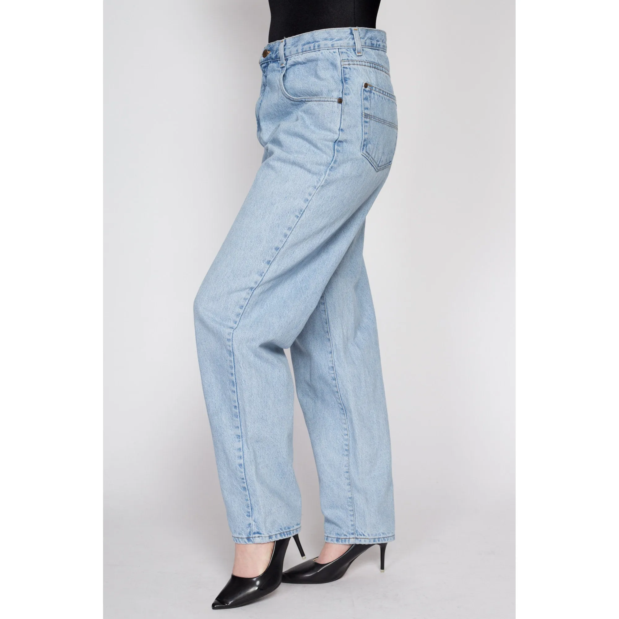 33x32 90s Light Wash High Waisted Dad Jeans Unisex