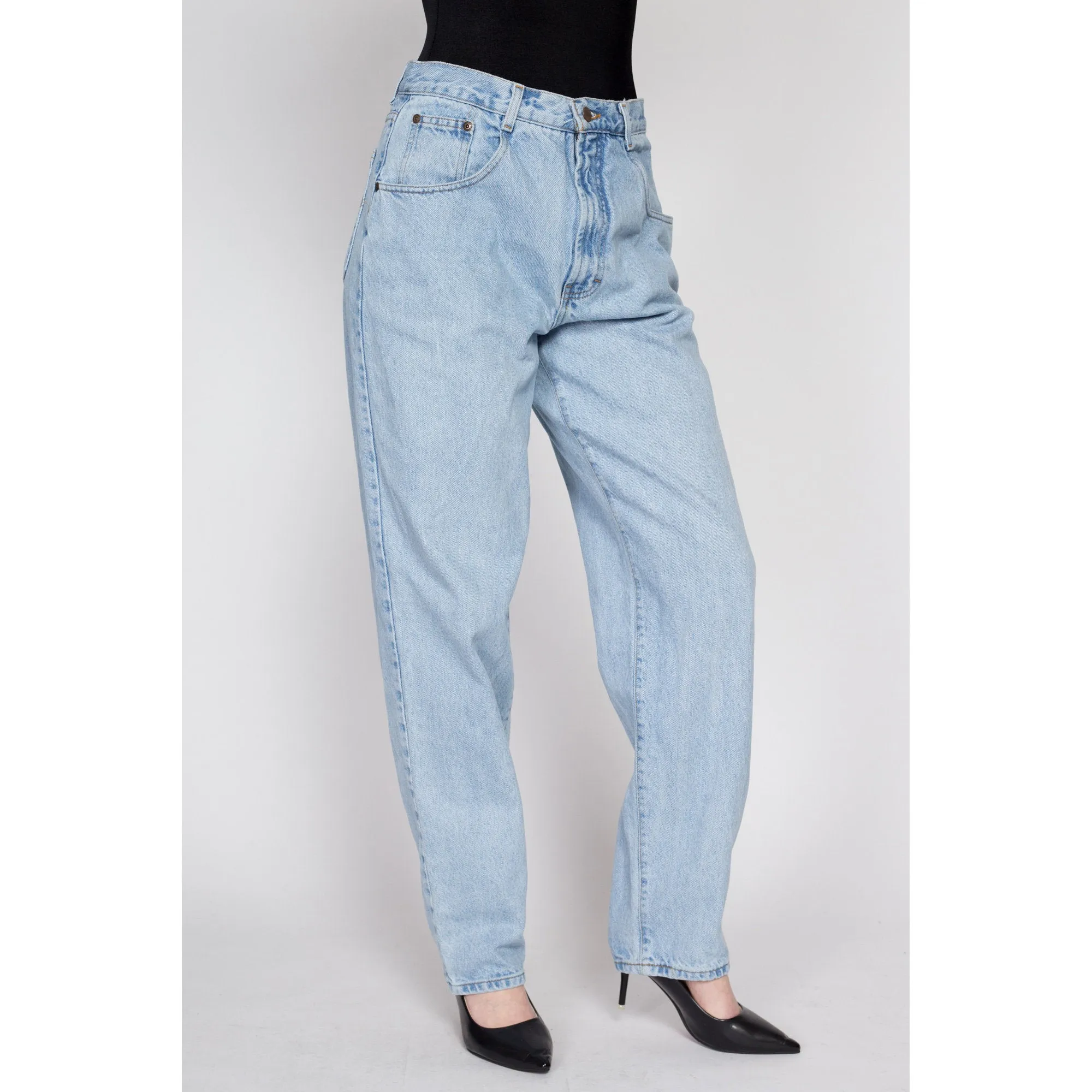 33x32 90s Light Wash High Waisted Dad Jeans Unisex