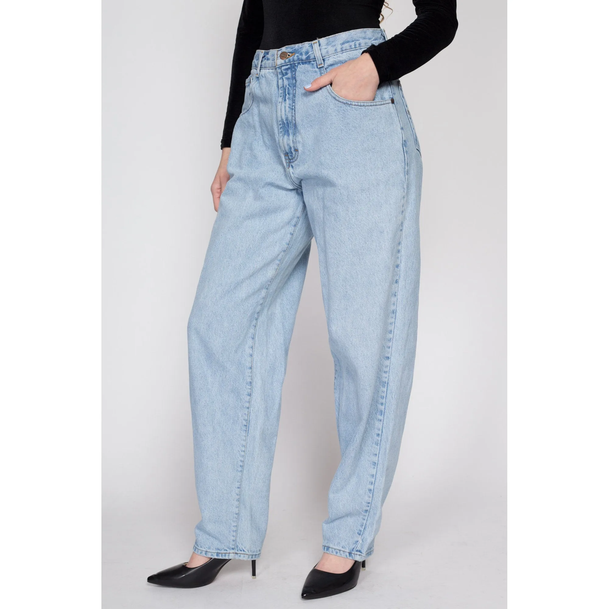 33x32 90s Light Wash High Waisted Dad Jeans Unisex