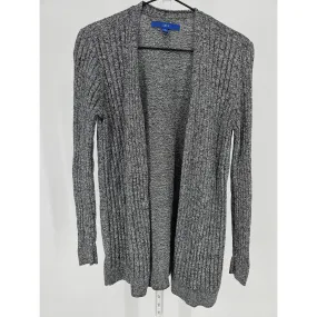 Apt 9 womens Sz M Open Front Lightweight Cardigan Sweater Gray Ribbed