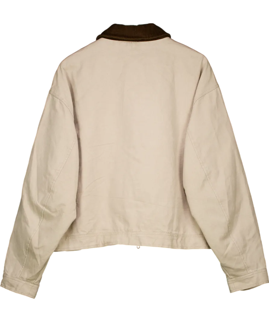 ASOS Beige Contrast Bomber Jacket UK M