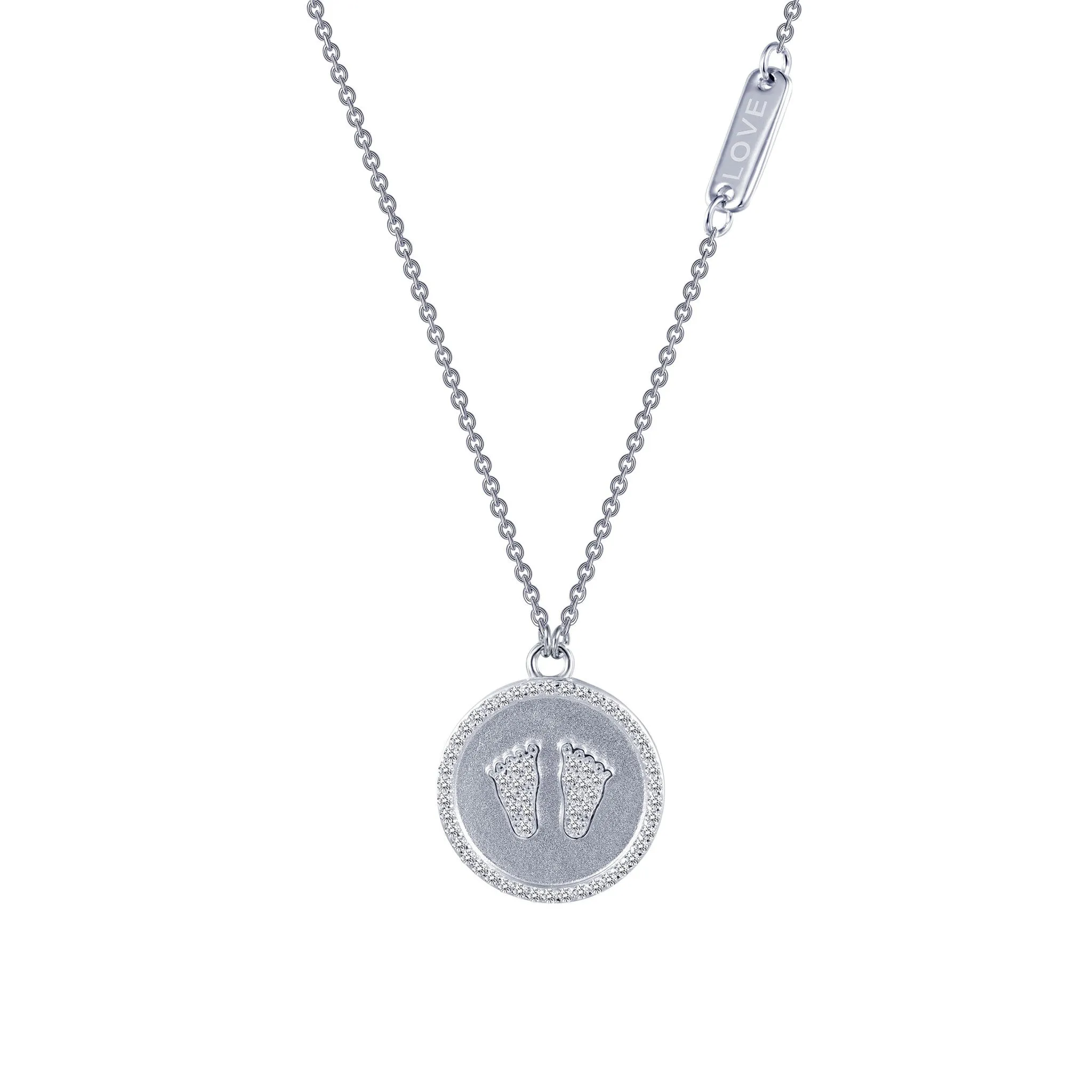 Baby Feet Sterling Silver and Platinum Necklace