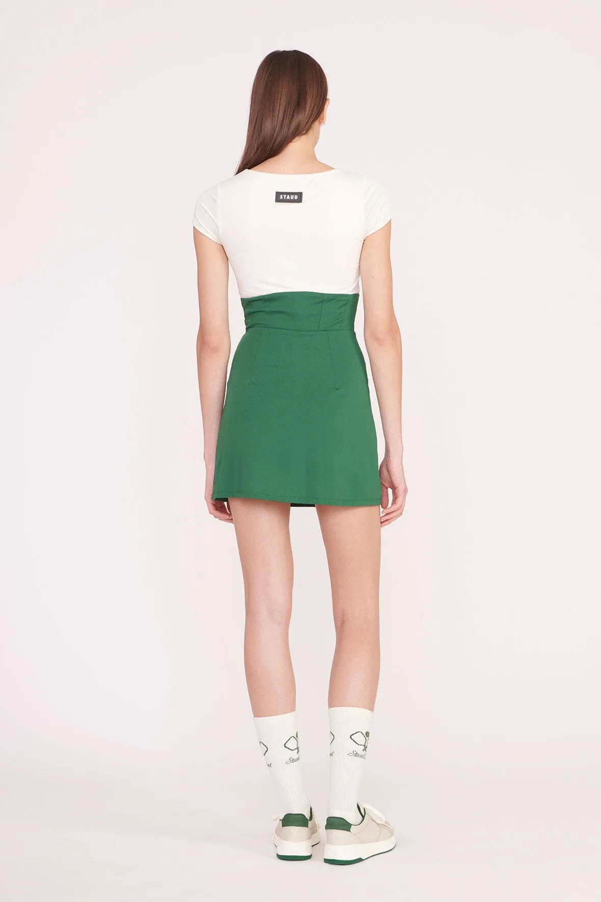 BACKSPIN DRESS | COURT GREEN IVORY