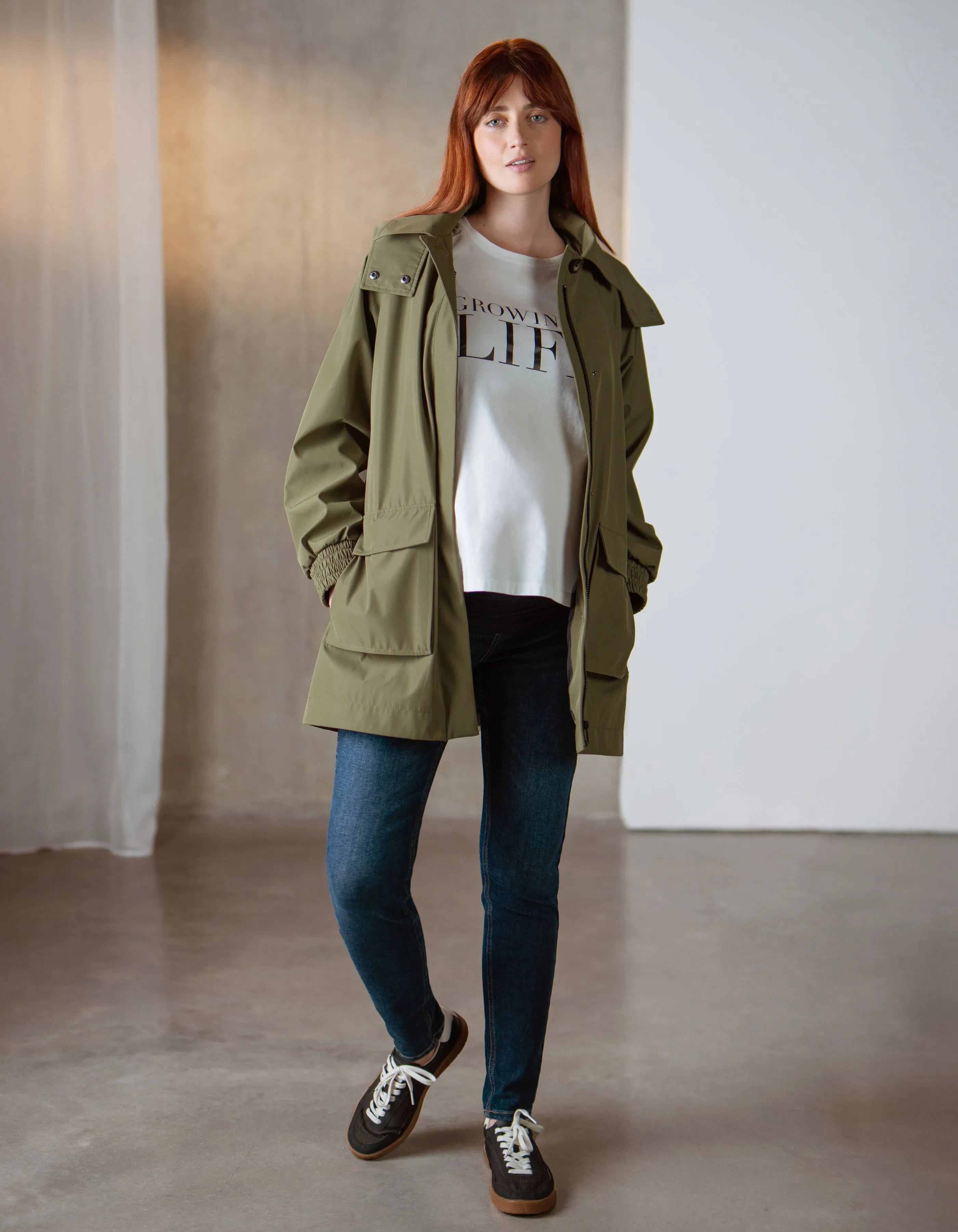 Belted Maternity Utility Jacket