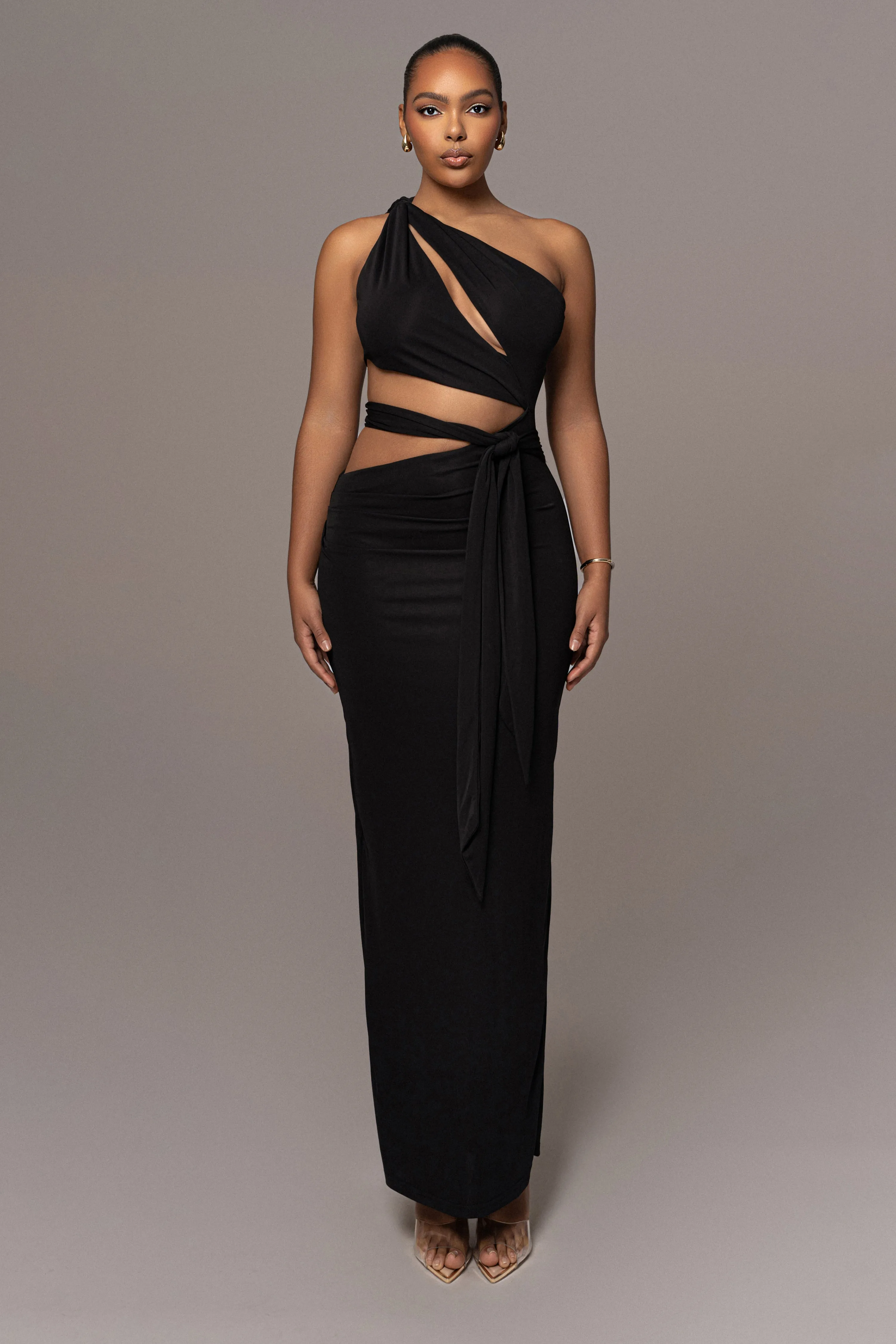 Black Athenia Keyhole Maxi Dress