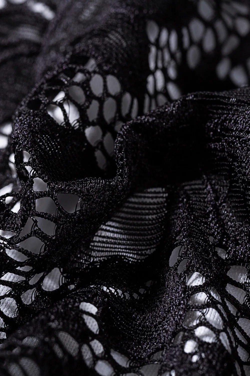 Black High Neck Lace Party Maxi Dress