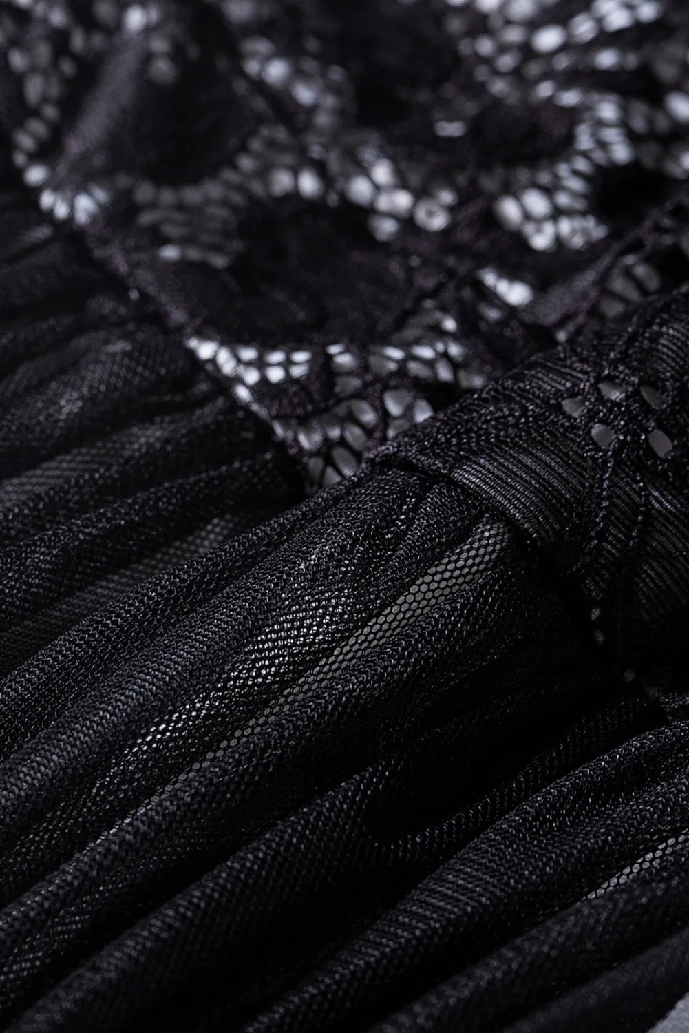 Black High Neck Lace Party Maxi Dress