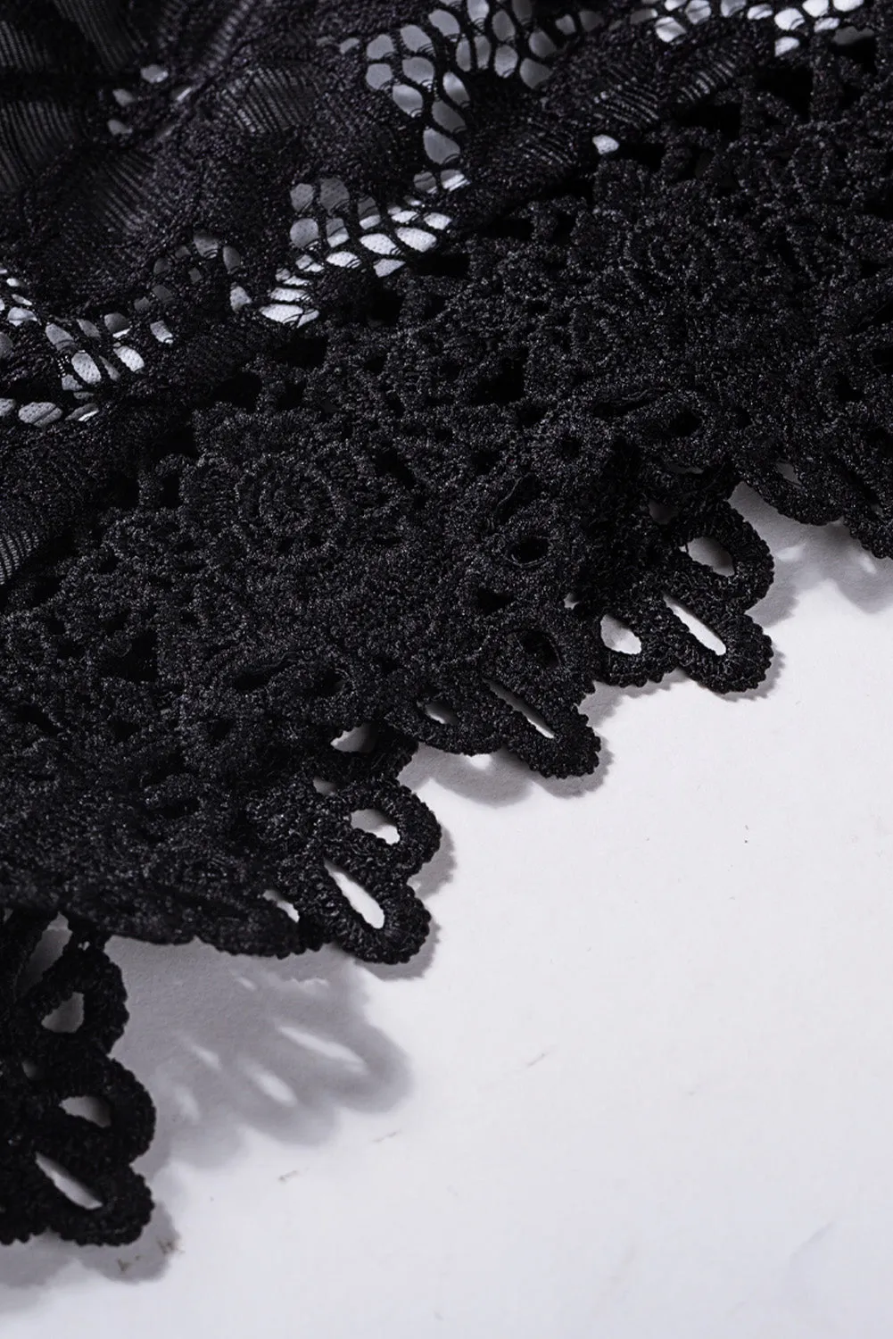 Black High Neck Lace Party Maxi Dress