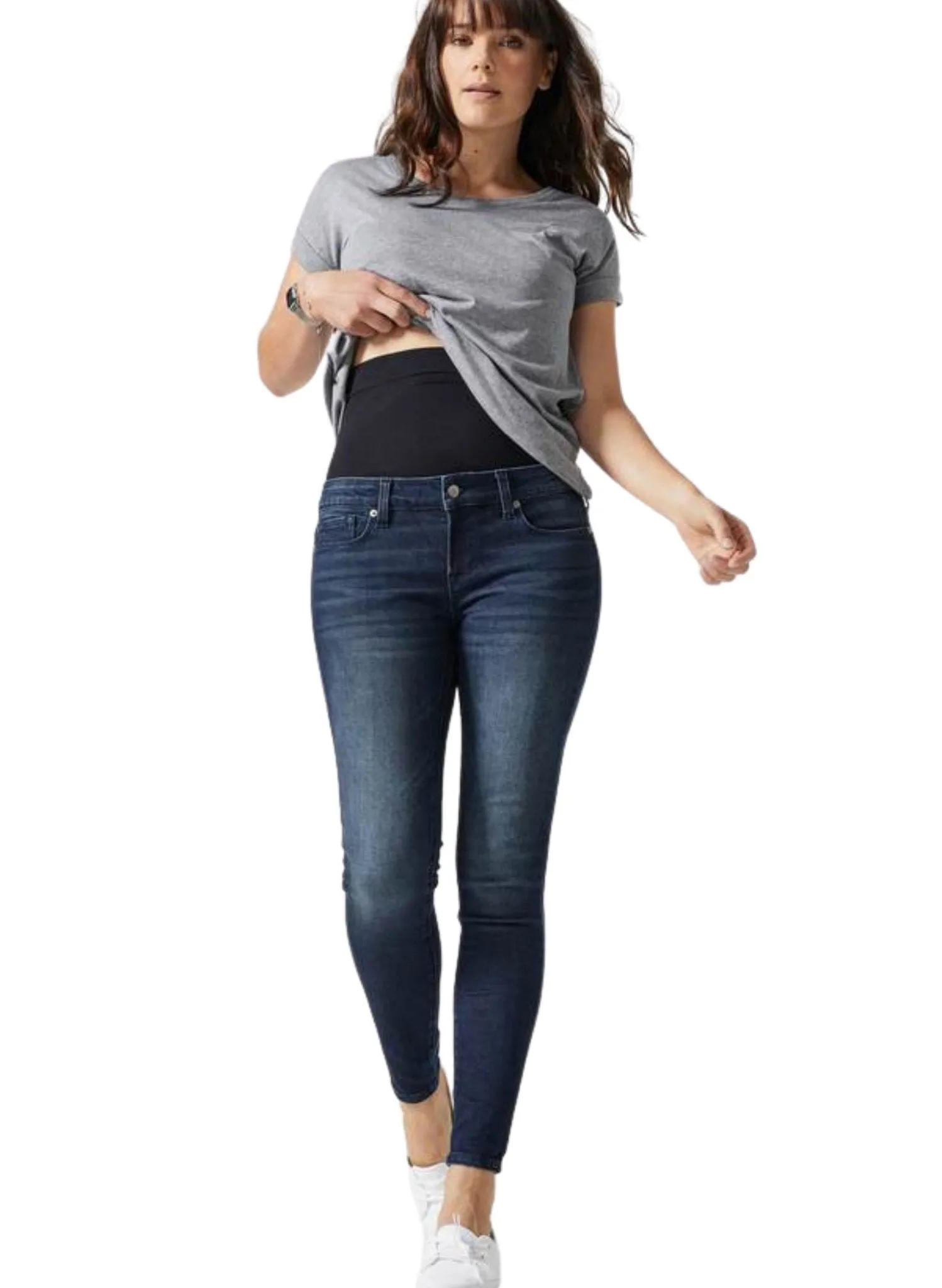 BLANQI Postpartum Support Skinny Jeans - Smoke Wash