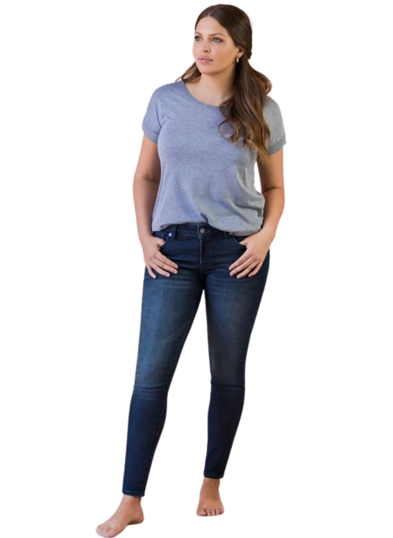BLANQI Postpartum Support Skinny Jeans - Smoke Wash