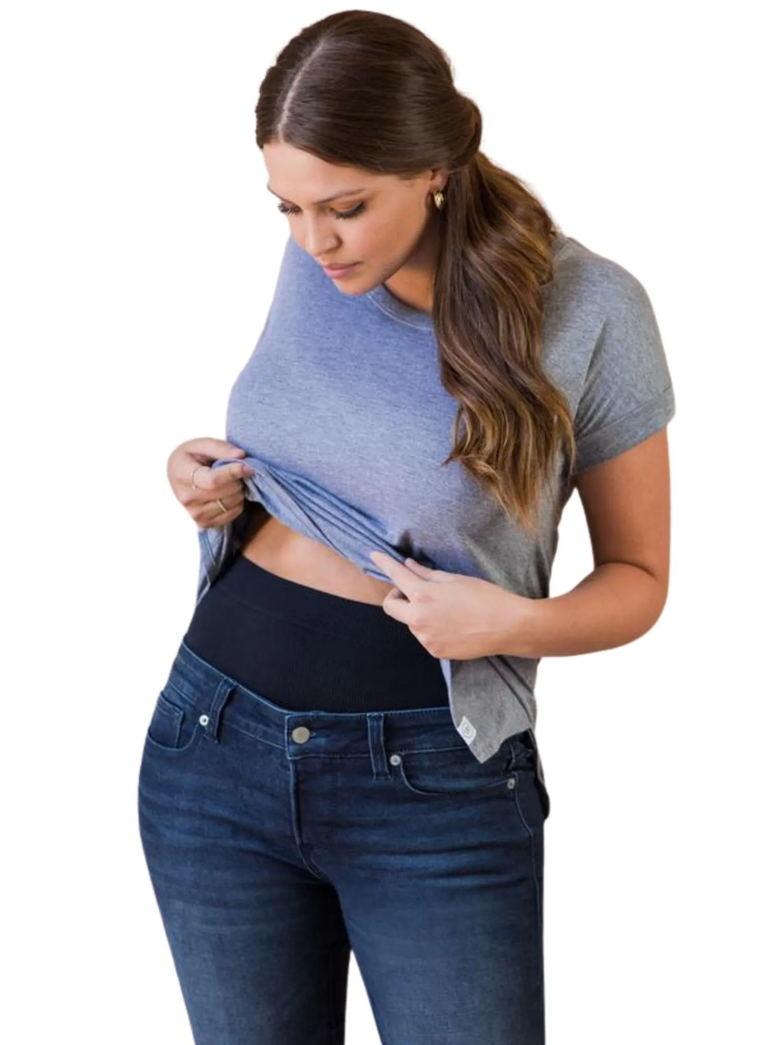 BLANQI Postpartum Support Skinny Jeans - Smoke Wash