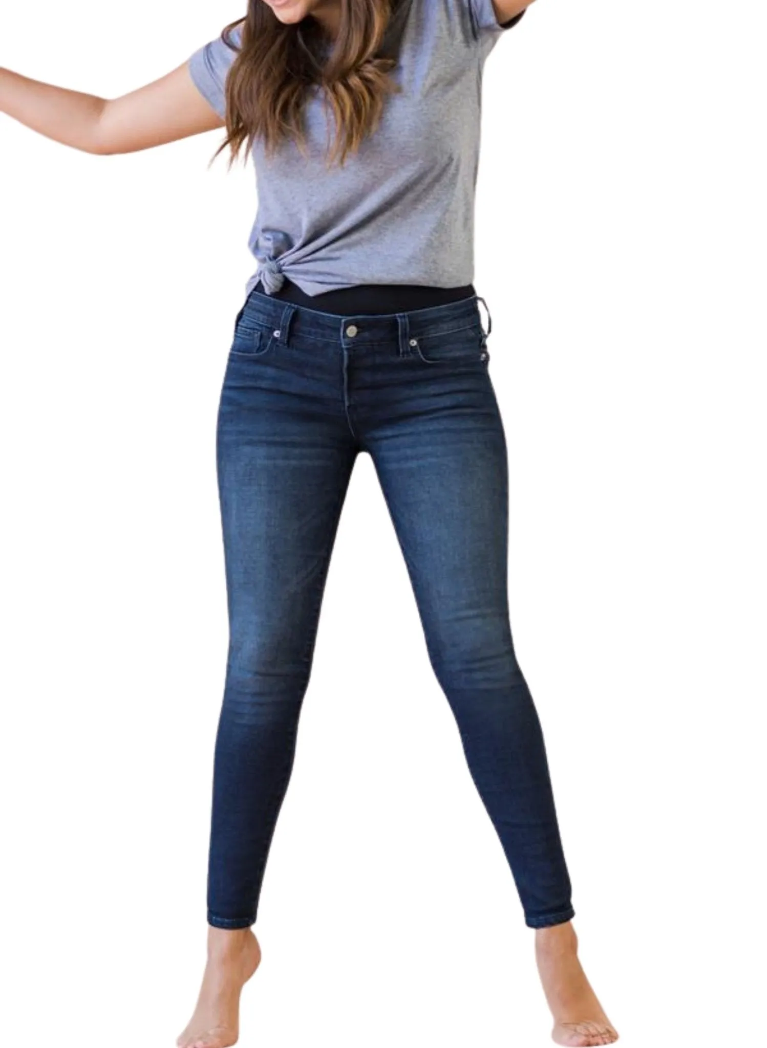 BLANQI Postpartum Support Skinny Jeans - Smoke Wash