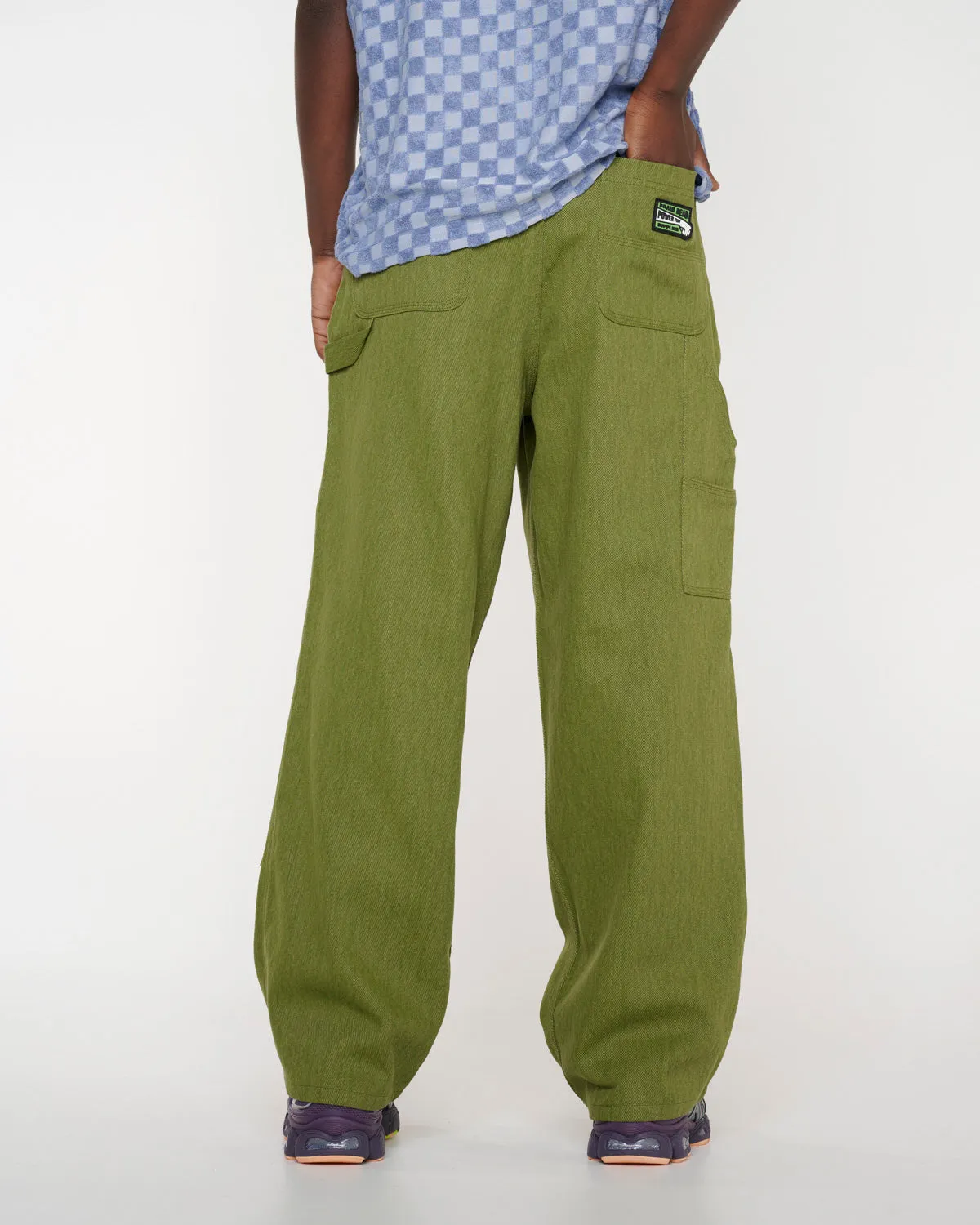 Bull Denim Double Knee Utility Pant - Olive