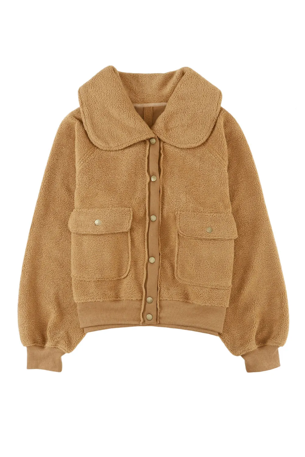 Button-Front Sherpa Jacket