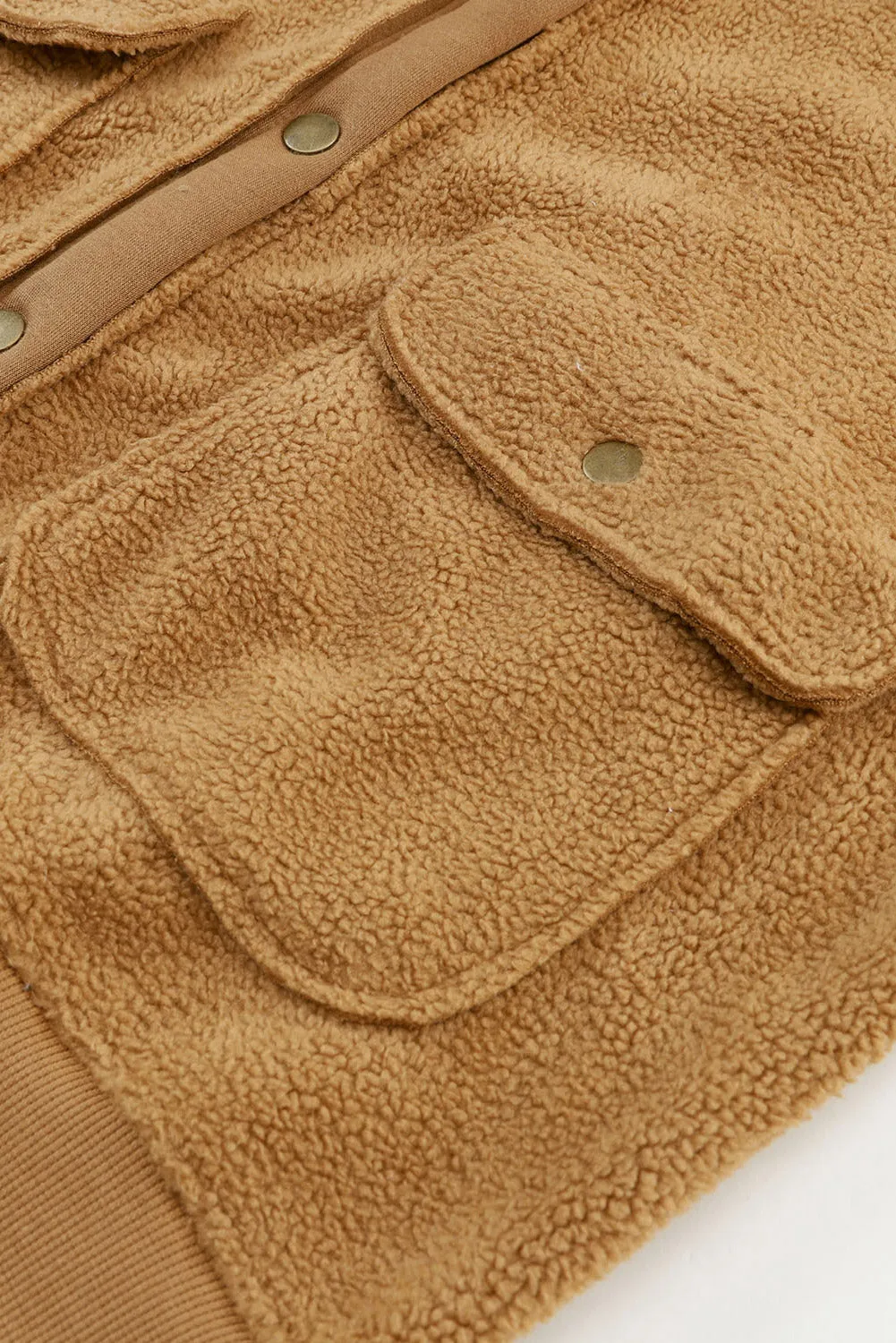 Button-Front Sherpa Jacket