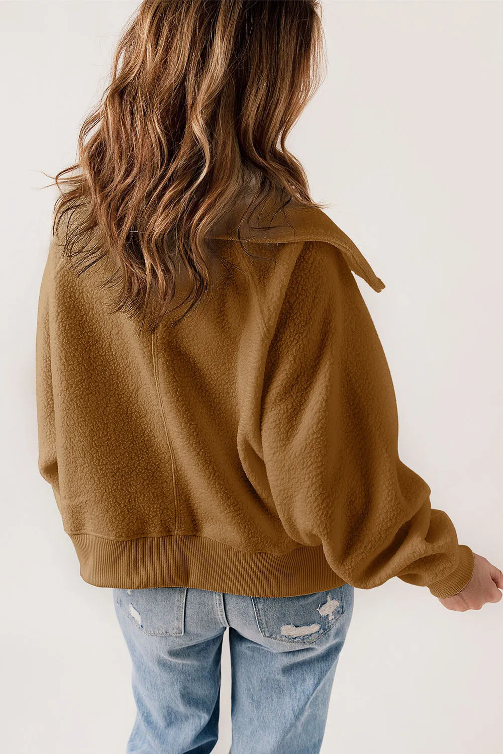 Button-Front Sherpa Jacket
