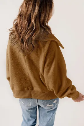 Button-Front Sherpa Jacket