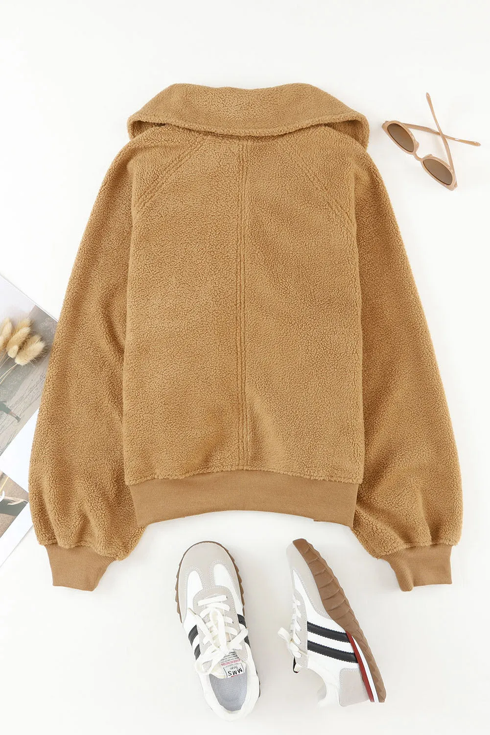 Button-Front Sherpa Jacket