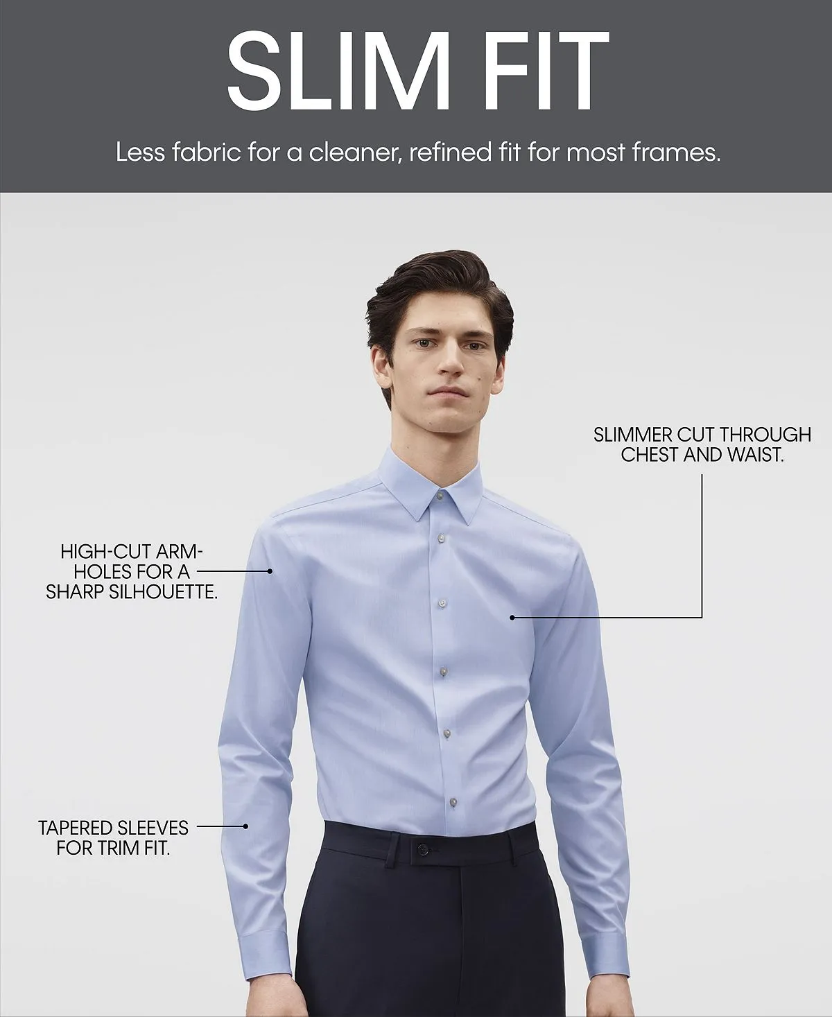 Calvin Klein Men's Slim Fit Non Iron Performance Herringbone Collar Dress Shirt lilac