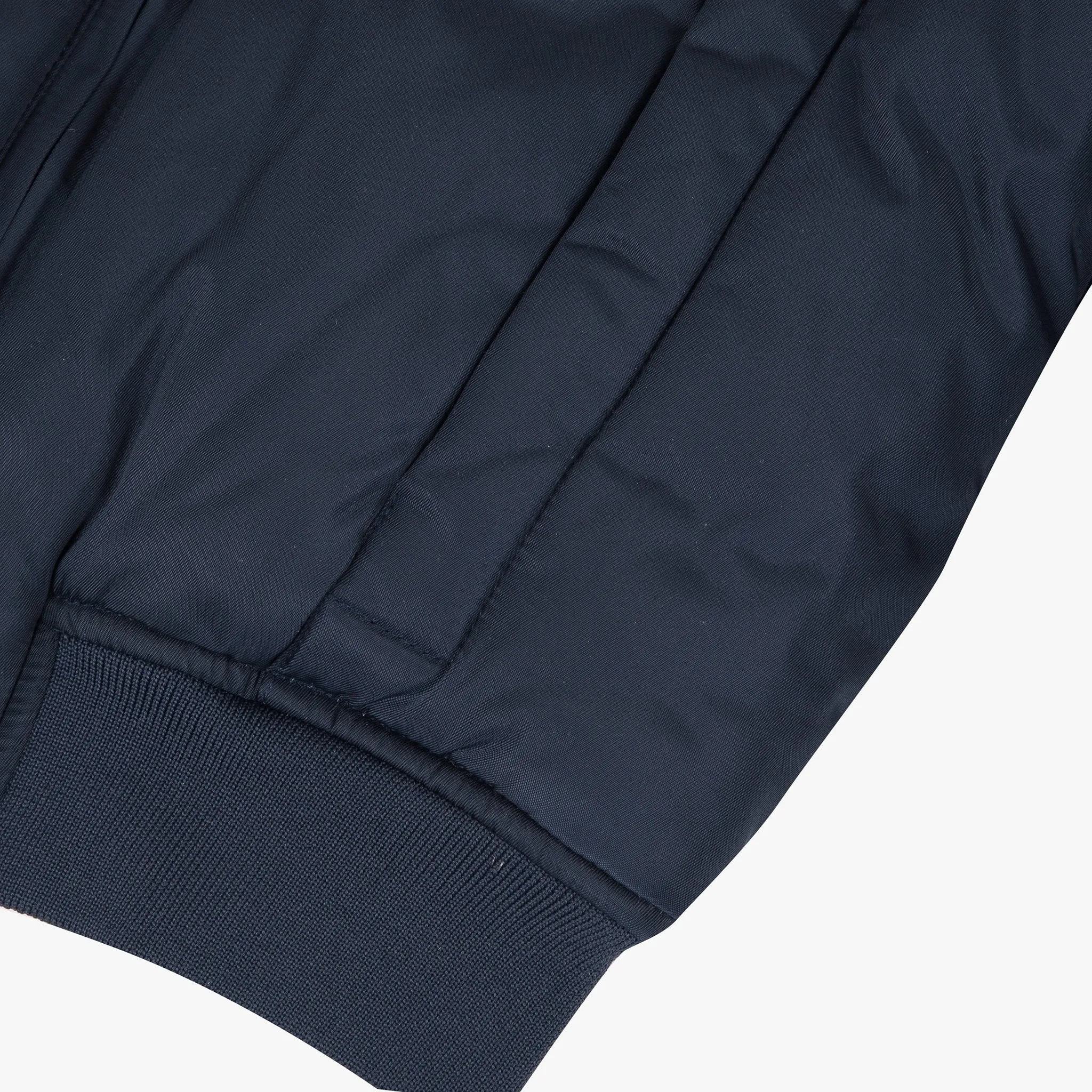 CATIMINI Coated navy blue bomber jacket with faux fur hood