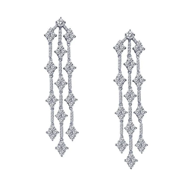 Chandelier Sterling Silver and Platinum Earrings