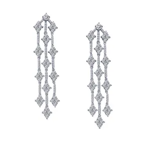 Chandelier Sterling Silver and Platinum Earrings