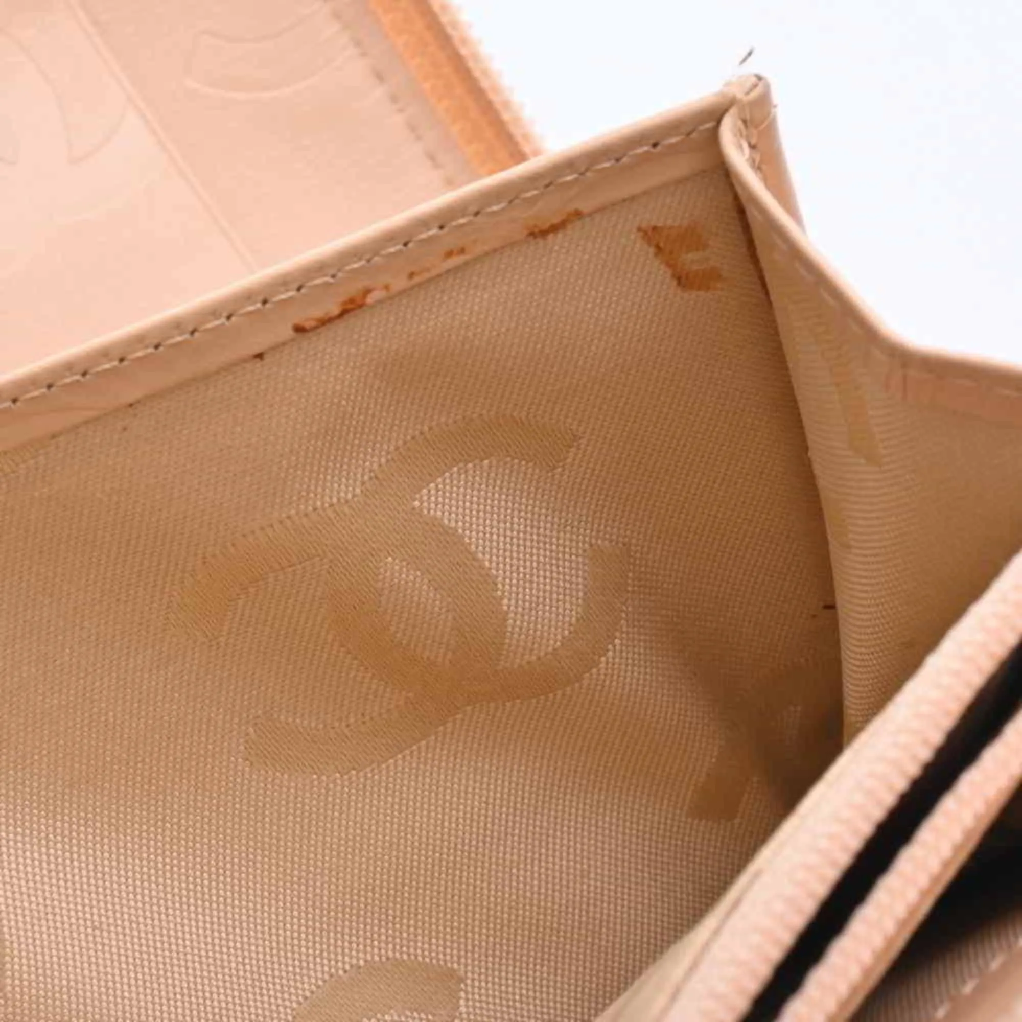 Chanel Beige Leather Cambon line wallet accessories