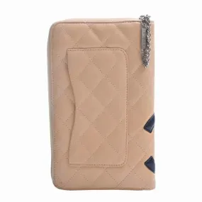 Chanel Beige Leather Cambon line wallet accessories
