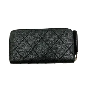 Chanel Black Leather Portefeuille Zippe wallet accessories