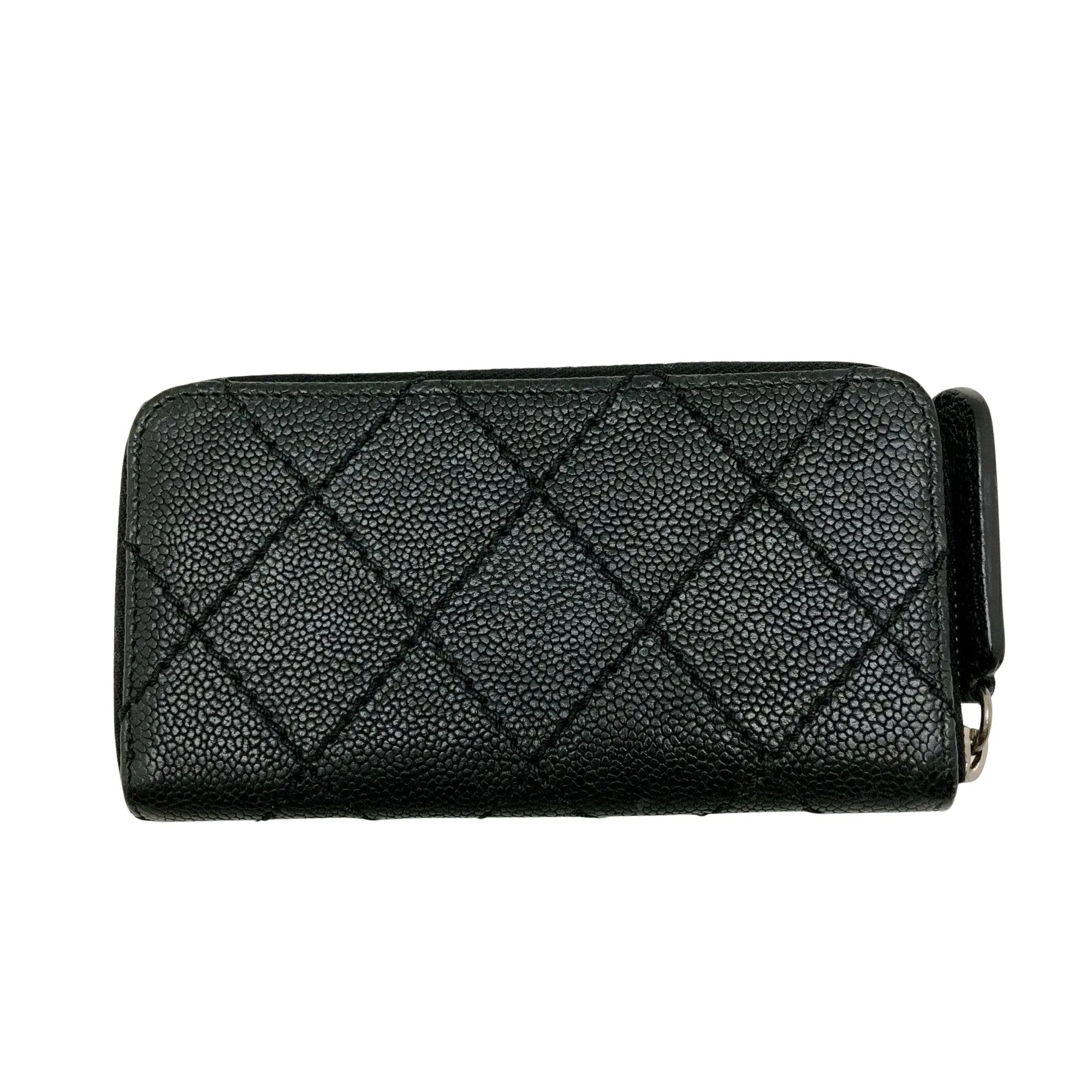 Chanel Black Leather Portefeuille Zippe wallet accessories