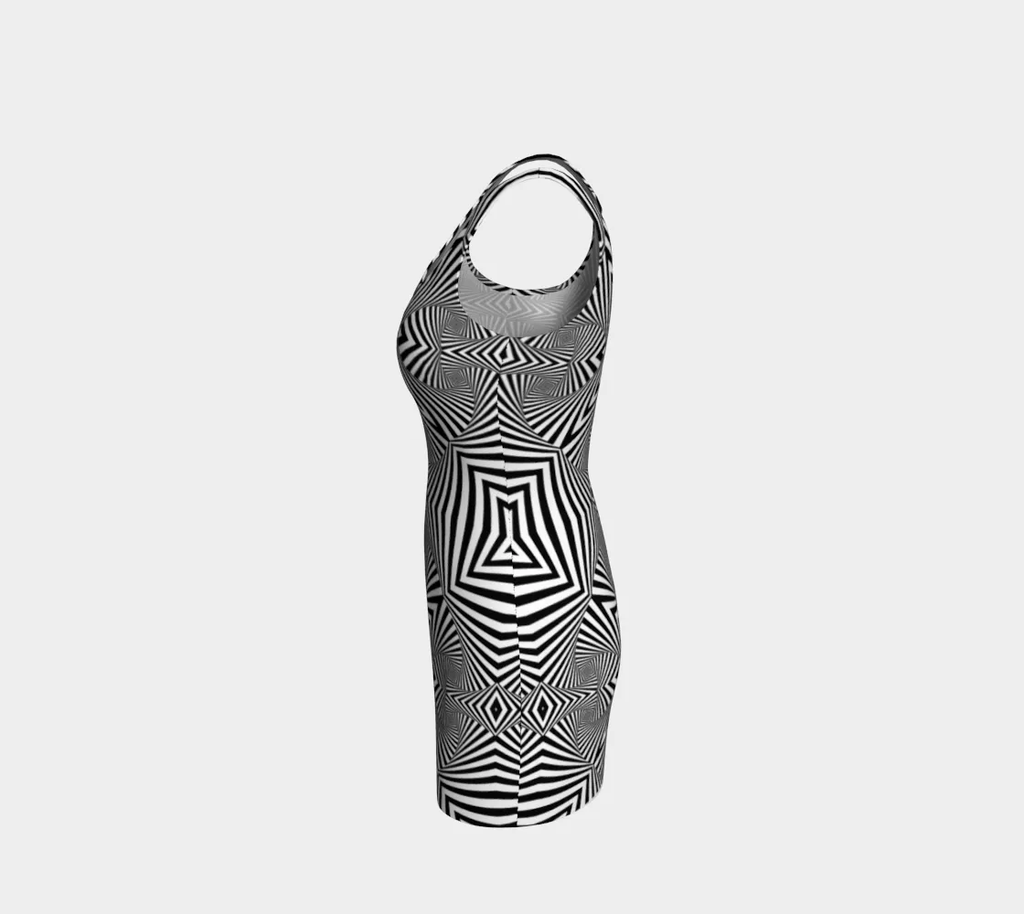 Closed Eye Visuals Bodycon Dress | Hubert S