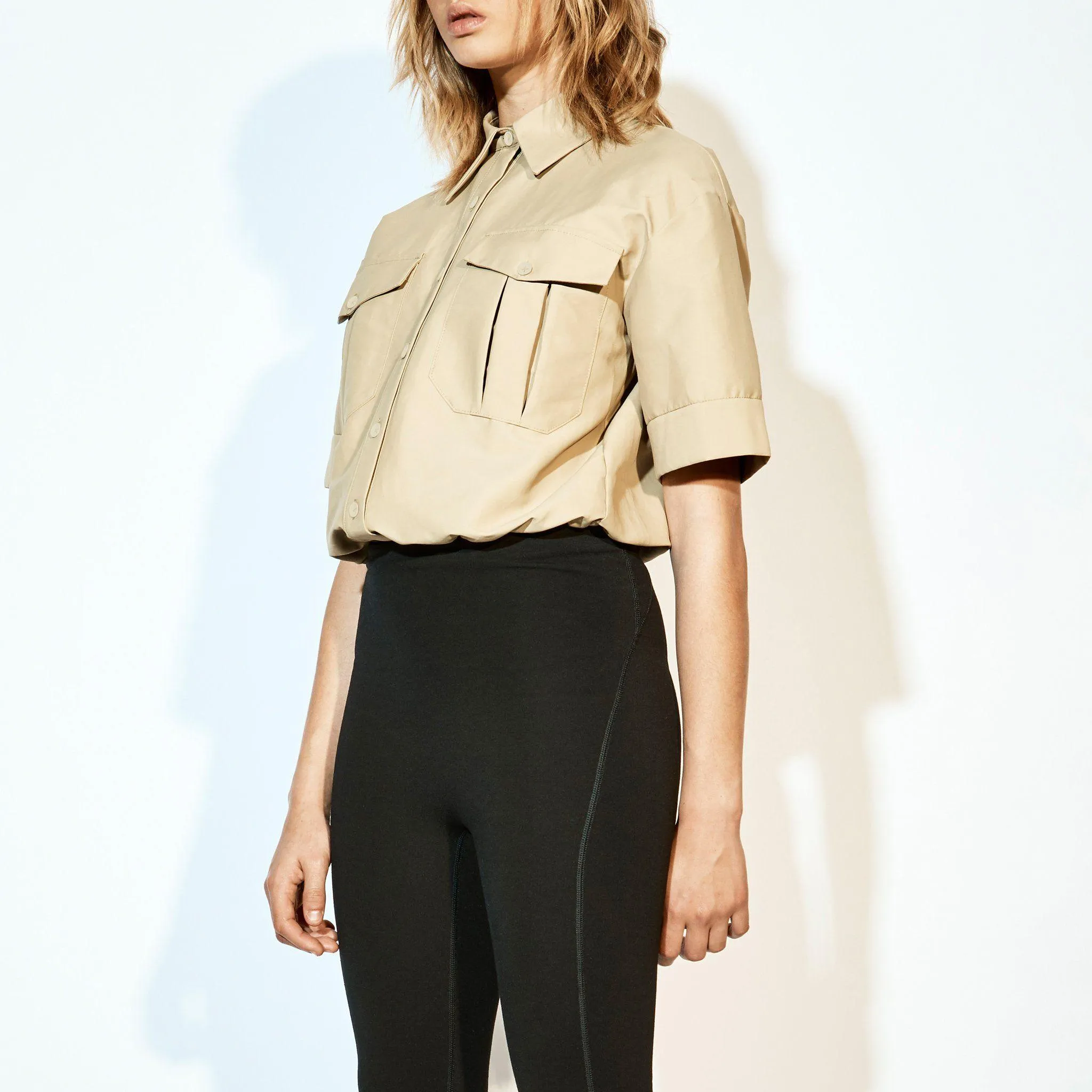Coated Canvas Short Sleeve Bodysuit
