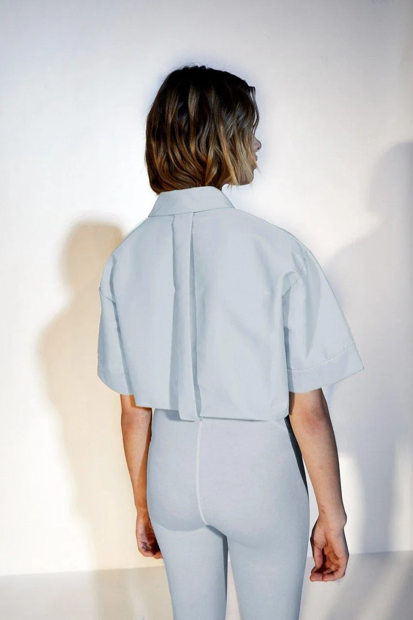Coated Canvas Short Sleeve Bodysuit