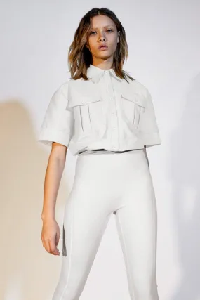 Coated Canvas Short Sleeve Bodysuit