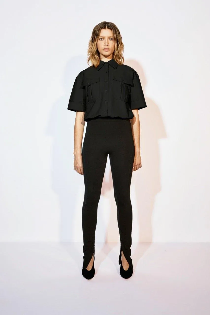 Coated Canvas Short Sleeve Bodysuit