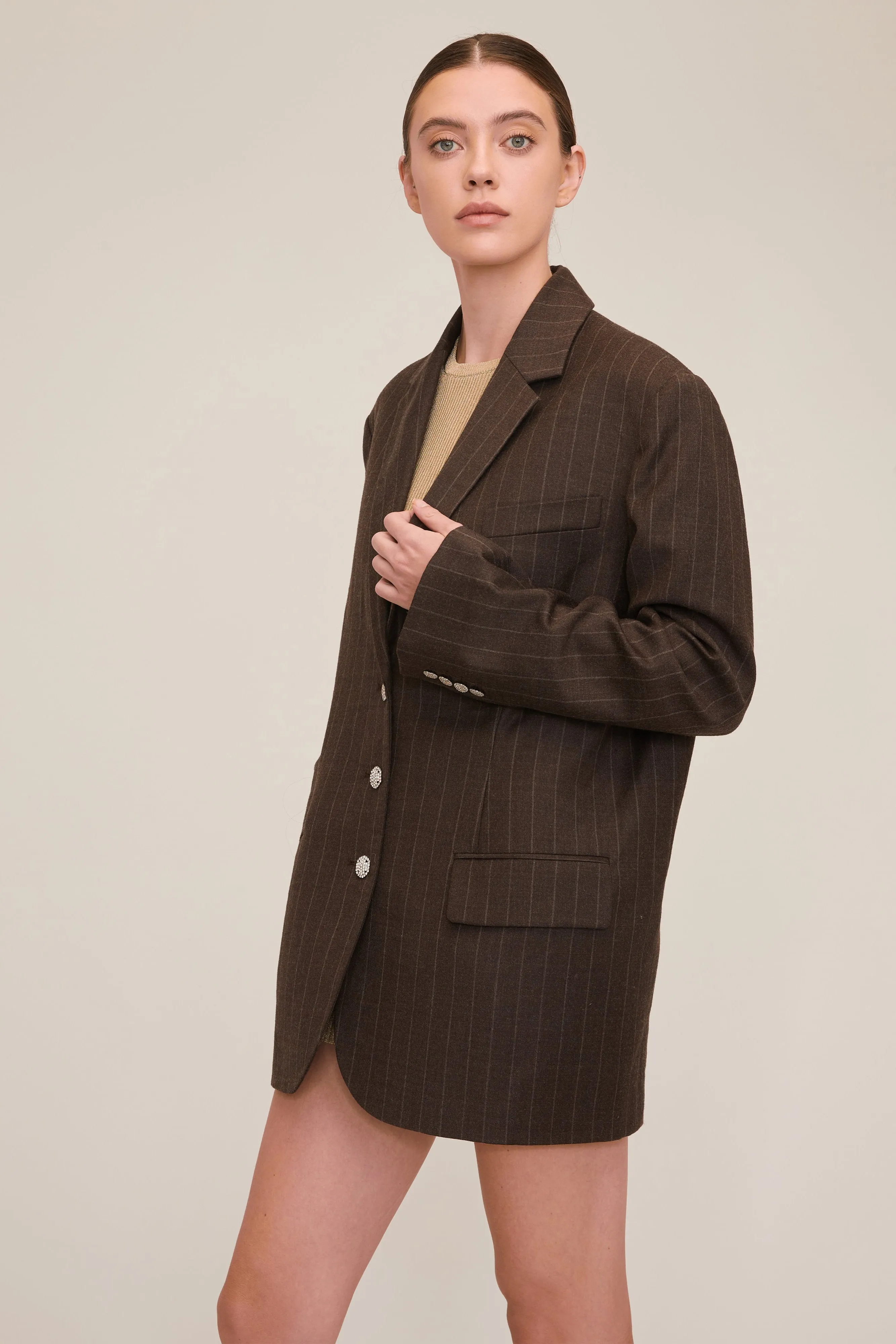 Cohen Pinstripe Boyfriend Blazer Dress