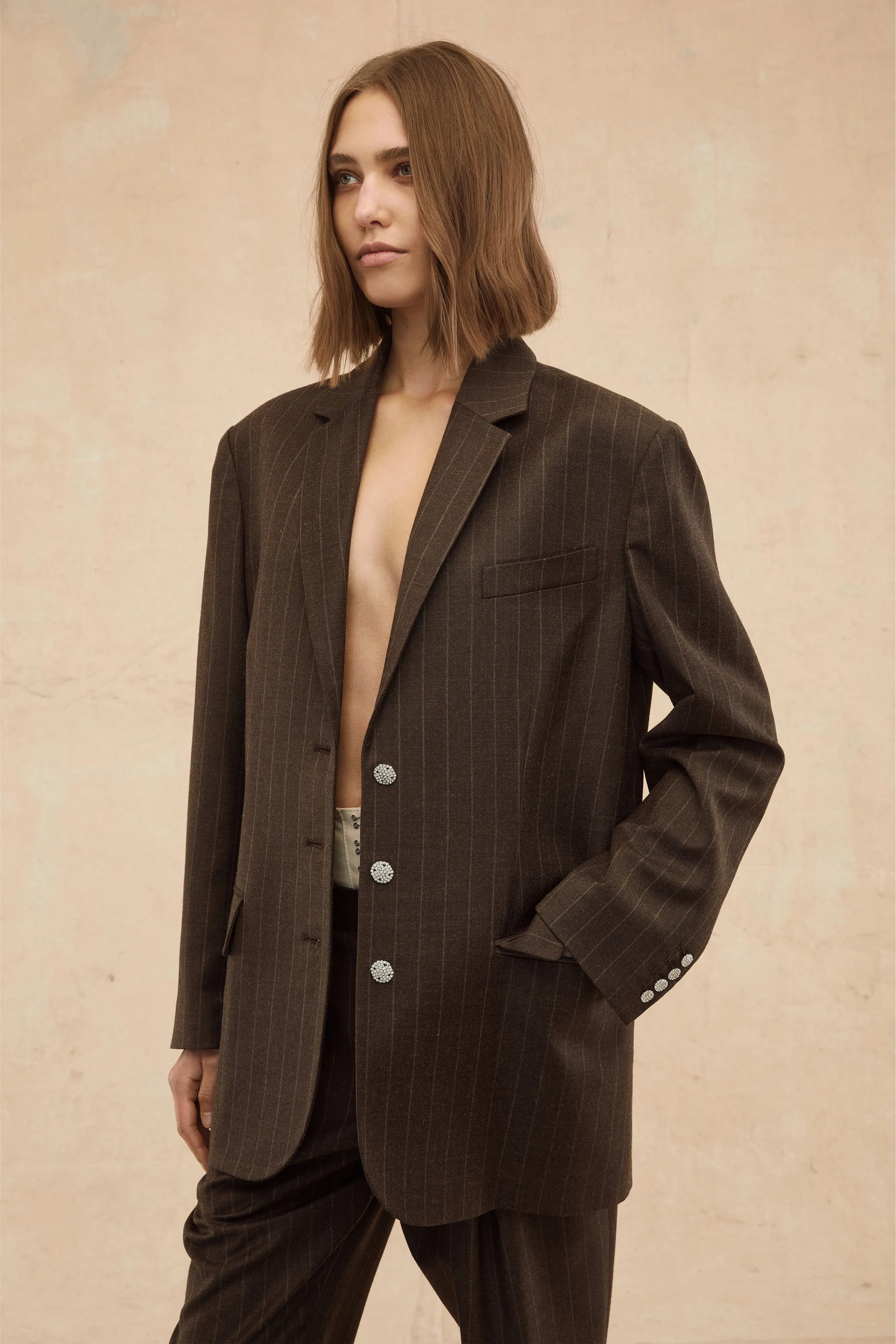 Cohen Pinstripe Boyfriend Blazer Dress