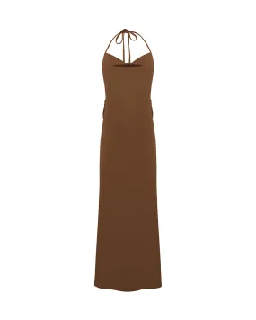 Convertible Slit Halter Dress