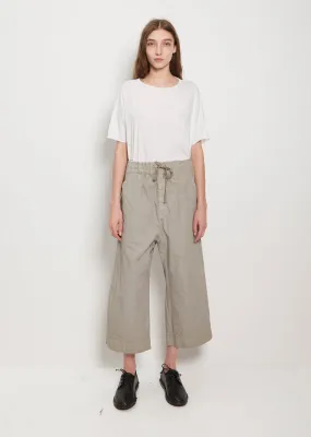 Cotton Canvas Wide & Short Trousers