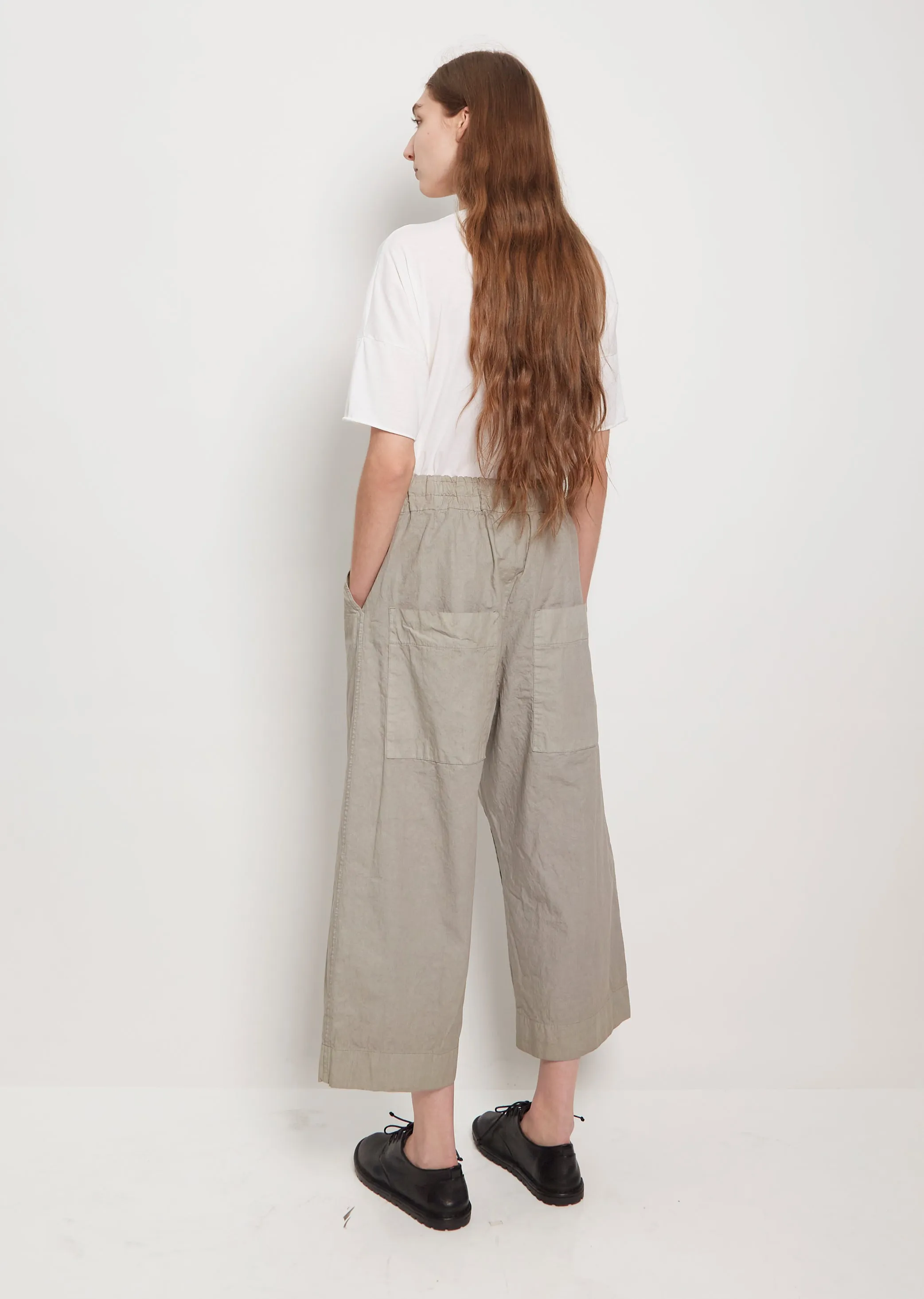 Cotton Canvas Wide & Short Trousers