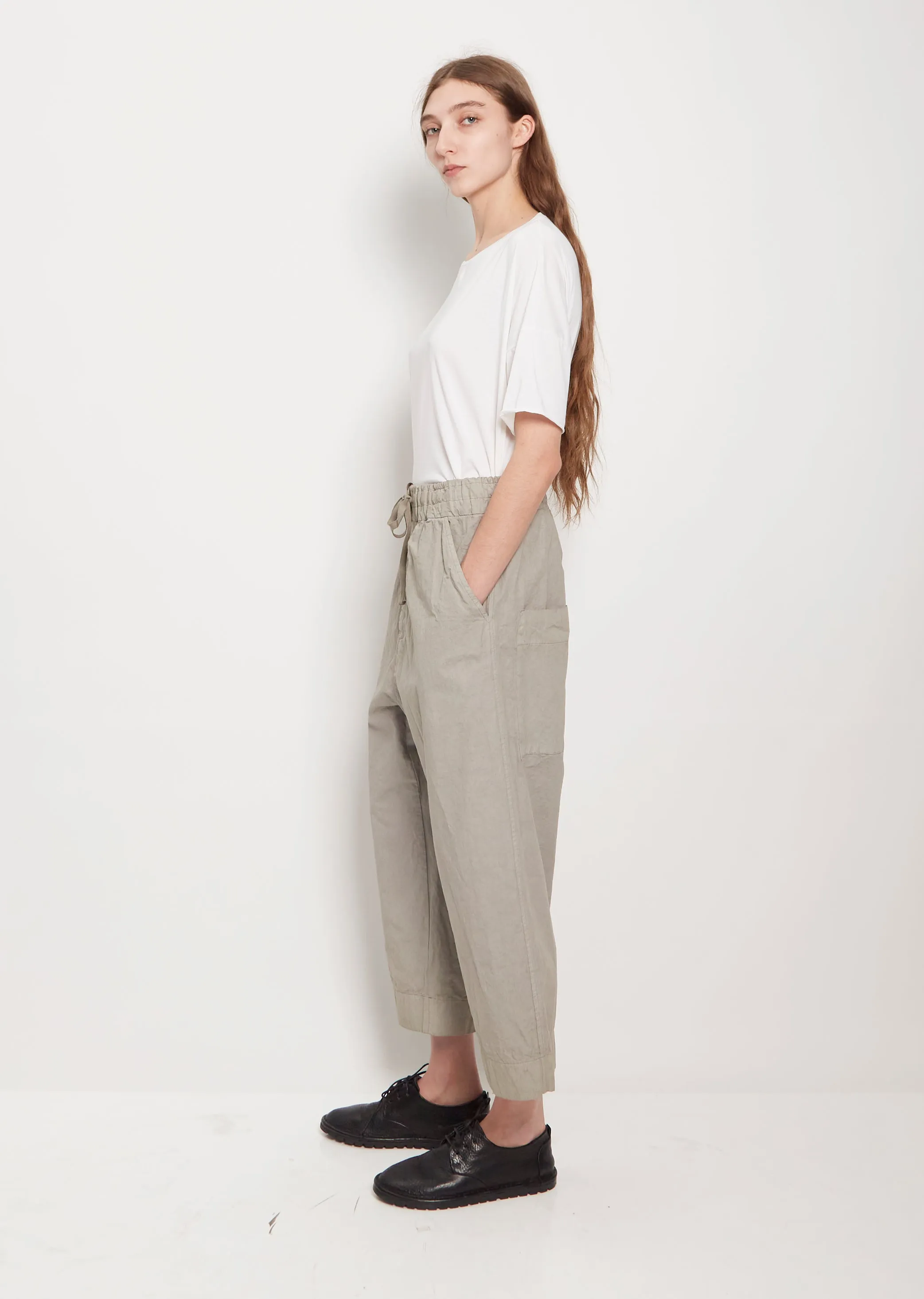 Cotton Canvas Wide & Short Trousers
