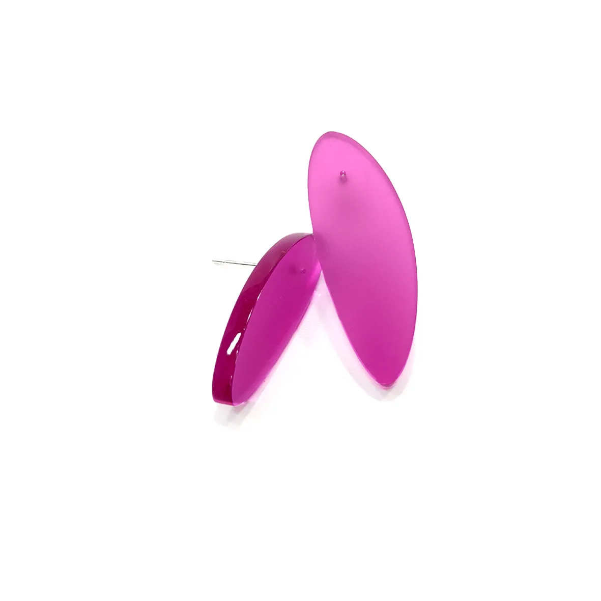 DEA acrylic stud earrings Fuchsia Frosted