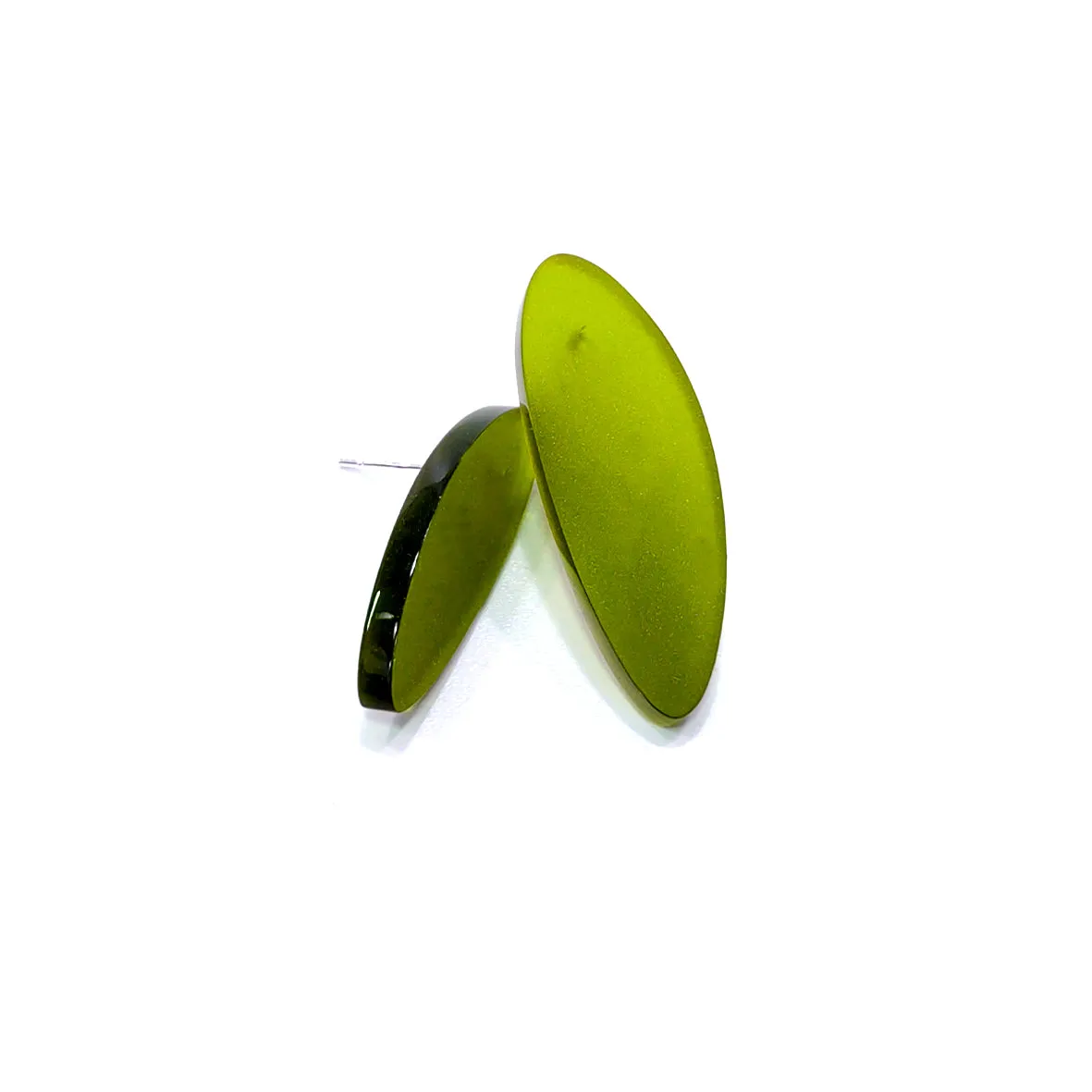 DEA acrylic stud earrings Green Khaki