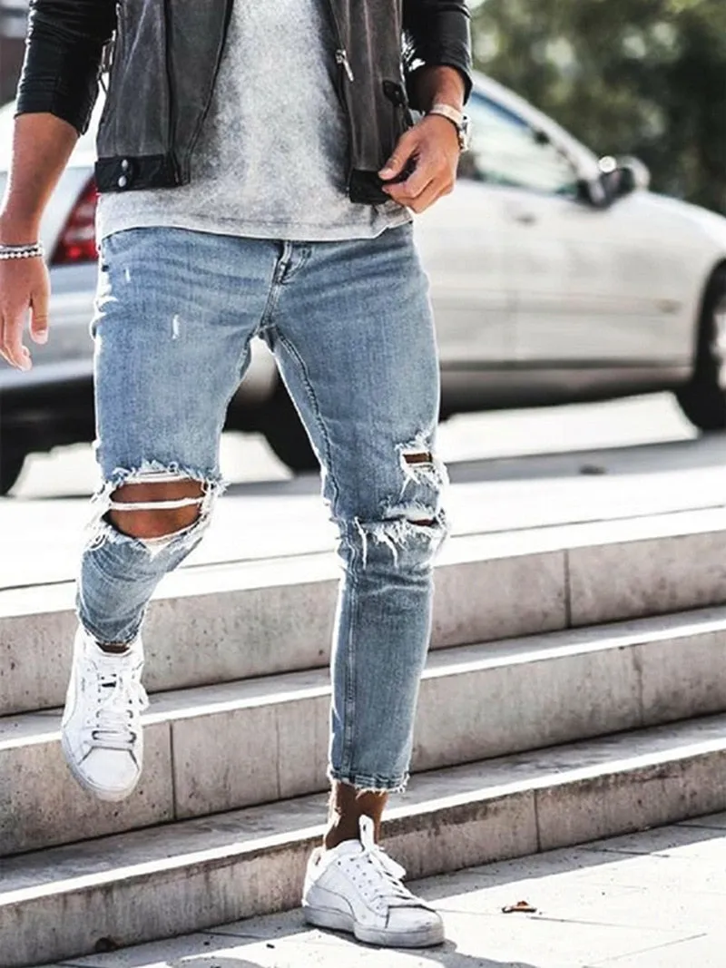 Destroyed Ripped Jeans