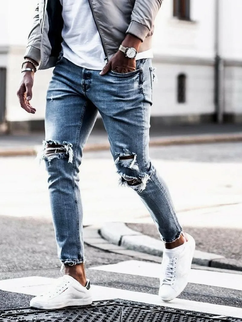 Destroyed Ripped Jeans