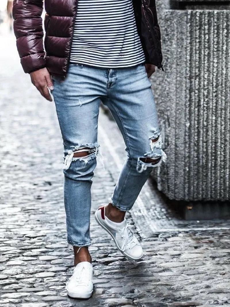 Destroyed Ripped Jeans