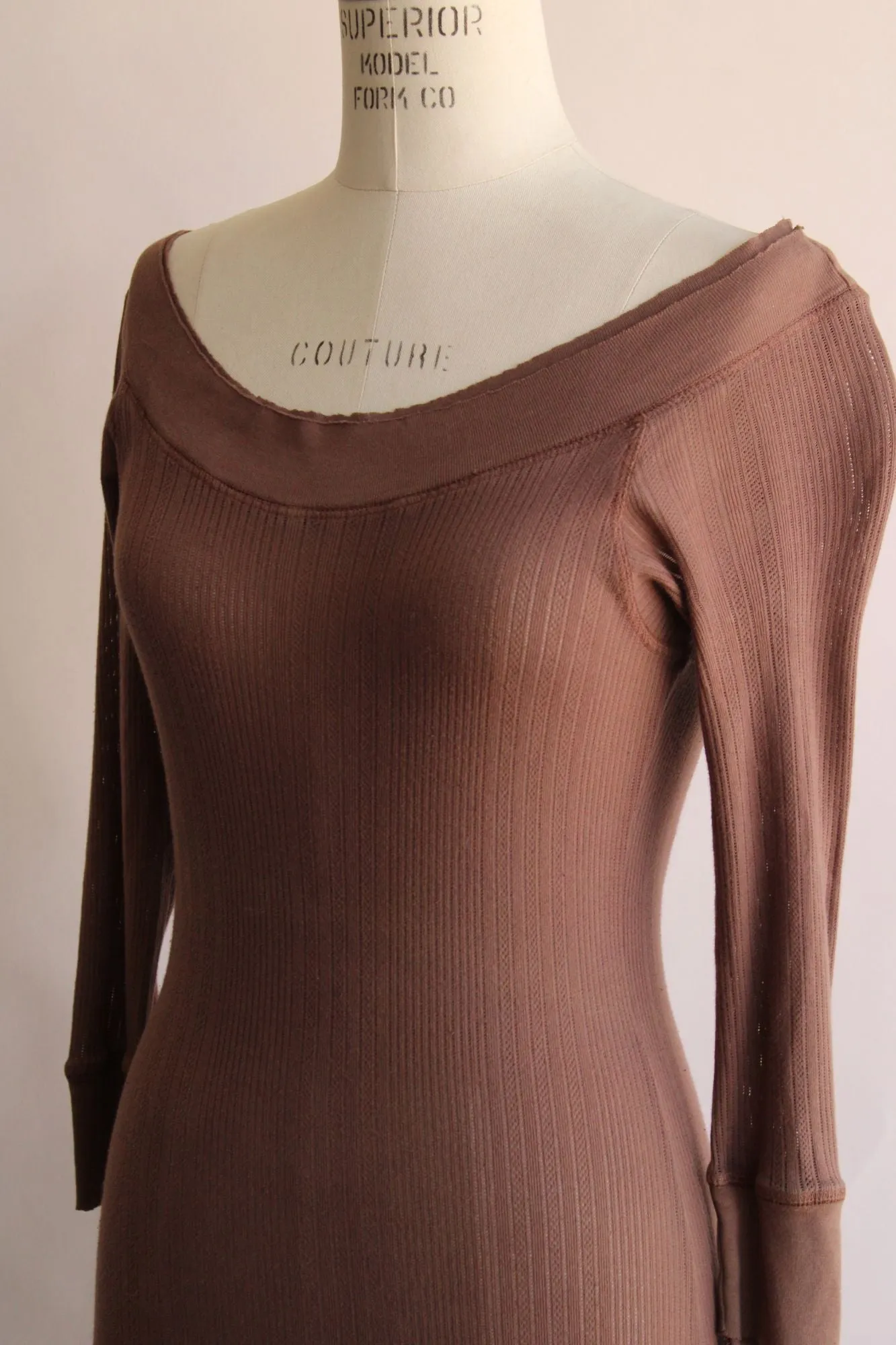 Eco-Ganik womens Dress in brown, Size Small, Full length, multi tiered