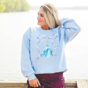 Elegent Blue Dress Princess Crewneck Sweatshirt