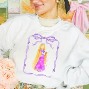 Elegent Purple Dress Princess Crewneck Sweatshirt